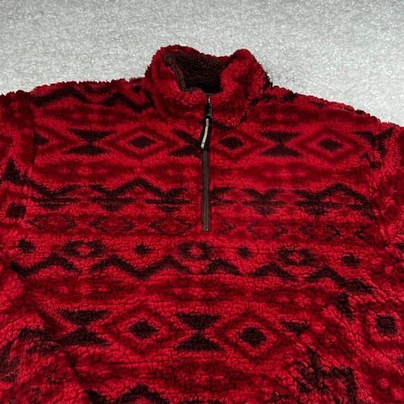 Southern Marsh 1/4 Zip Appalachian Peak Red Aztec Sherpa Pullover - Picture 6 of 7